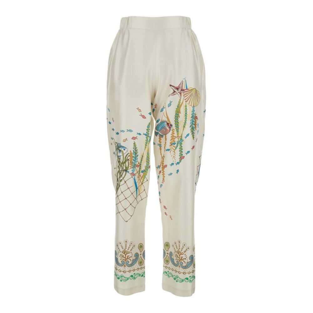 Mantero 1902 Women 'Doris' Multicolor Pants With All-Over Print In Silk Women